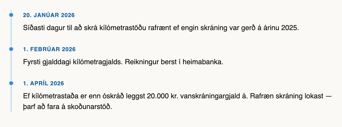 Kílómetragjaldið: Allt sem þú þarft að vita sem bíleigandi